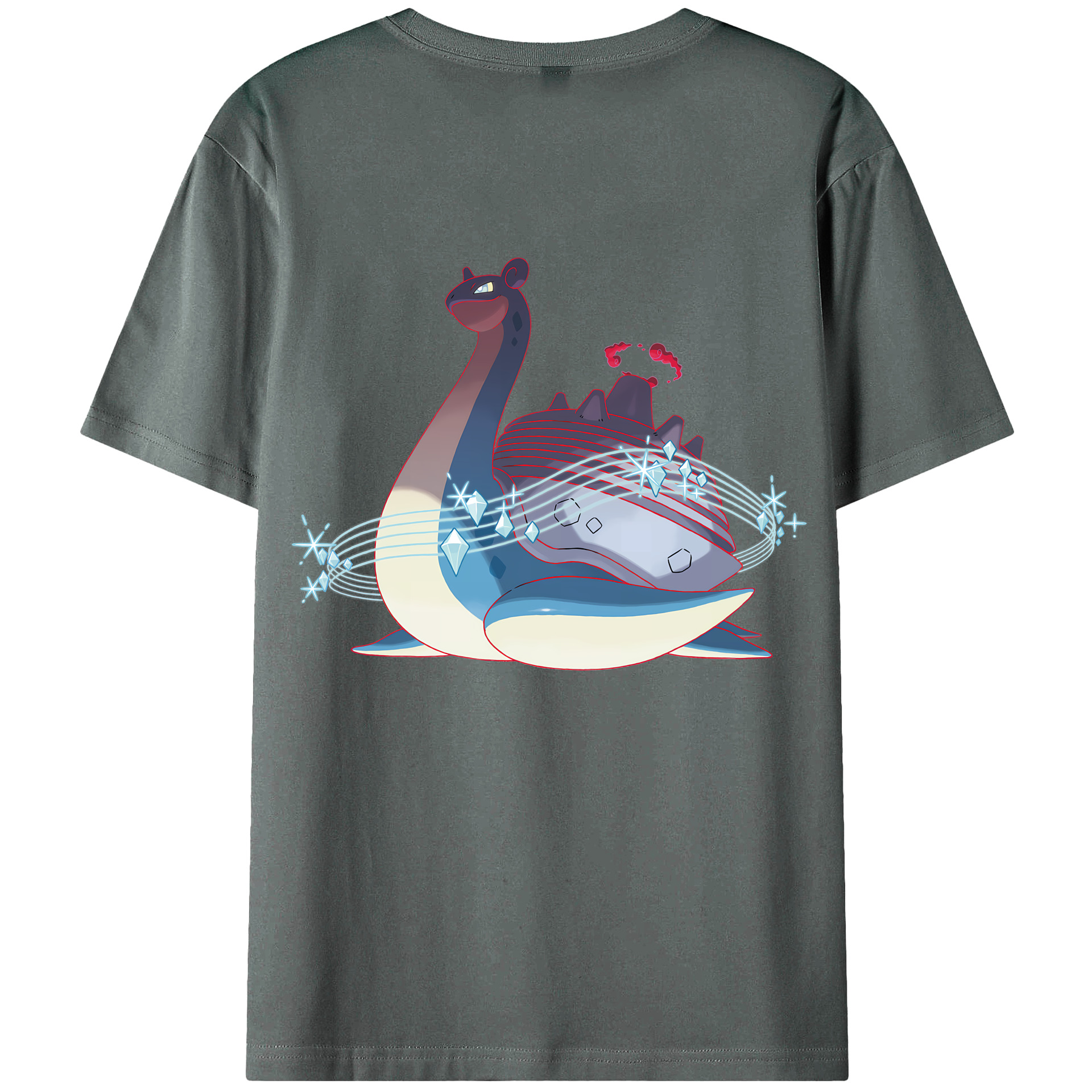 （画像用） ポケットモンスター Pokémon 綿100％ メンズ半袖Tシャツ（バックプリント） 通気性